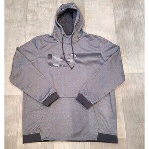 Under Armour Adult XXL 2XL ColdGear Sweatshirt Gray Logo Sport Hoodie Pockets